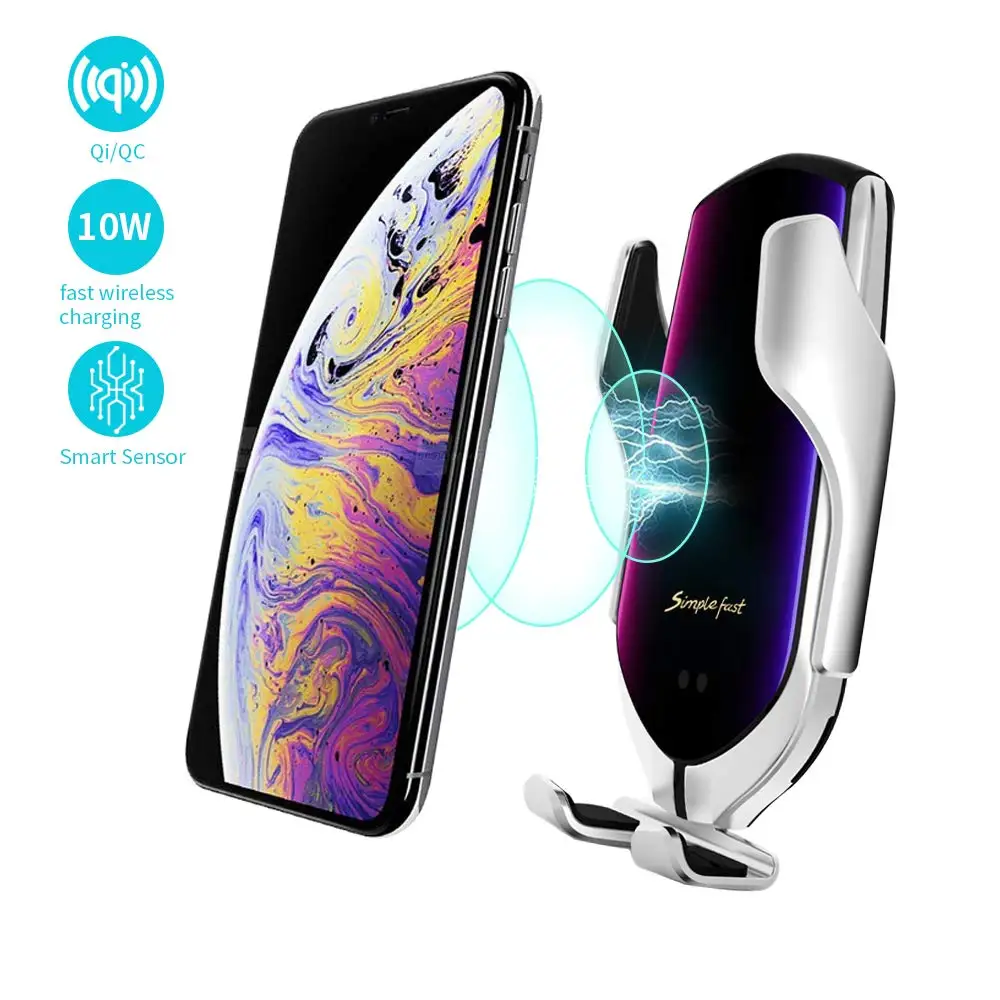FDGAO 10W Qi Wireless Car Charger Mount For IPhone 12 11 XS X XR 8 Fast Charging Phone Holder for Samsung Note 20 10 S21 S20 S10 | Мобильные