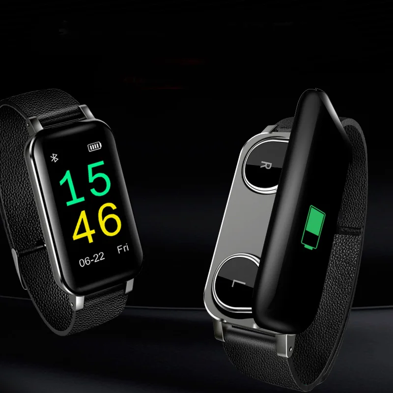 2019 Adsumad Смарт часы tT89 TWS наушники с двумя наушниками T89 Bluetooth 5 0 HR сердечный ритм