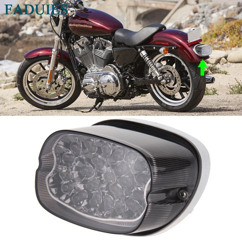Smoke Tail Light LED integrated Turn Signals for Harley davidson Fatboy, Sportster, Dyna, Road King, Glides, Fatboy, XL 883 1200 (4)1