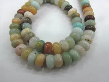 

TWO 16" strands Matte Amazonite Rondelle Beads 4-10mm