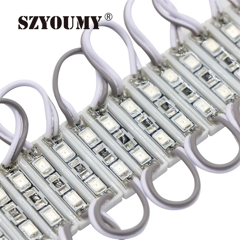 SZYOUMY 200 шт. DC12V SMD 2835 2 светодиодных модуля белый/теплый белый IP65 Водонепроницаемый