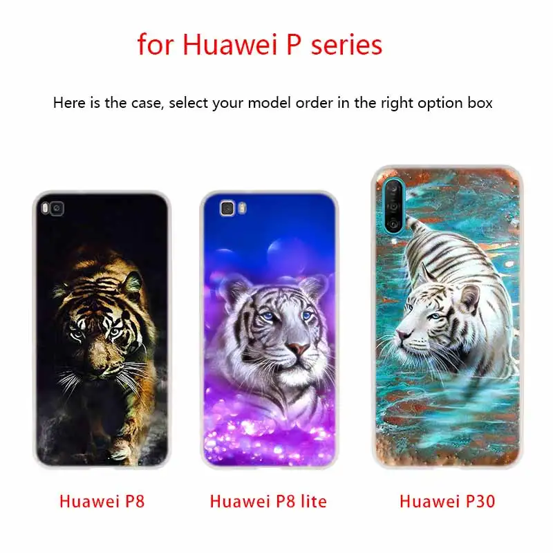 Мягкий силиконовый чехол MLLSE с изображением белого тигра для Huawei P30 P40 P20 Pro P10 P9 Lite P