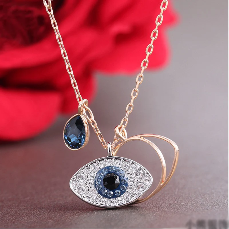

Fashion Design Eye Of The Devil Necklace 925 Silver Turkey Blue Eyes Pendant Necklace Women Girl Gift Party Jewelry Dropshipping