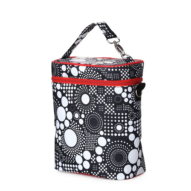 Insular 420D нейлон детские бутылочки для кормления Изоляционные сумки термопакеты для бутылочек кормящих мам подгузник коляска охлаждающая сумка сумки - Цвет: black flower