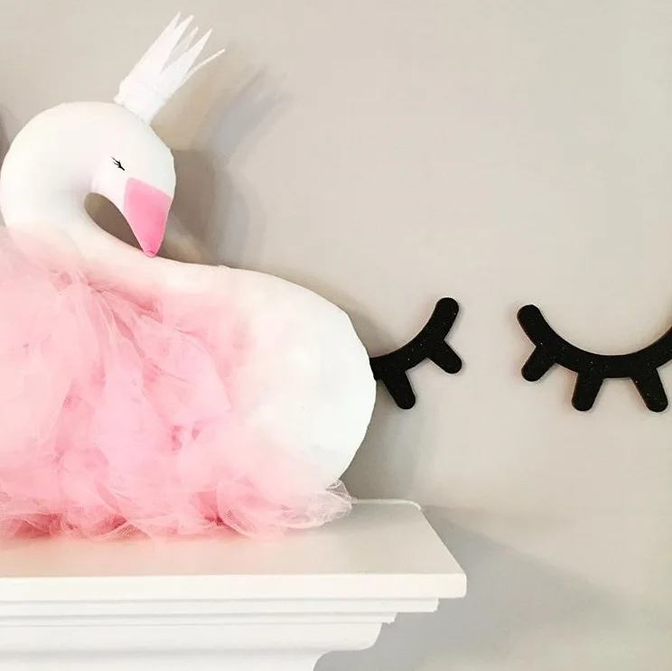 Скандинавские детские забавные диванные подушки декоративные Лебеди плюшевые игрушки для девочек декор комнаты Подушка на заказ