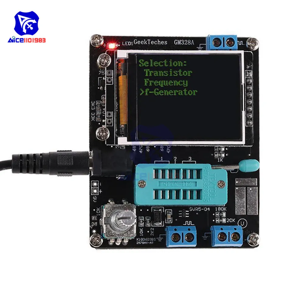 Припаянный ЖК-дисплей GM328A Транзистор тестер Диод емкость ESR напряжение частотомер ШИМ меандр генератор сигналов SMT монитор