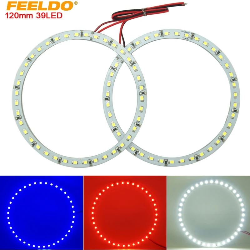 FEELDO 2 шт. 120 мм автомобильные ангельские глазки 1210/3528 39SMD светодиодный ные фары