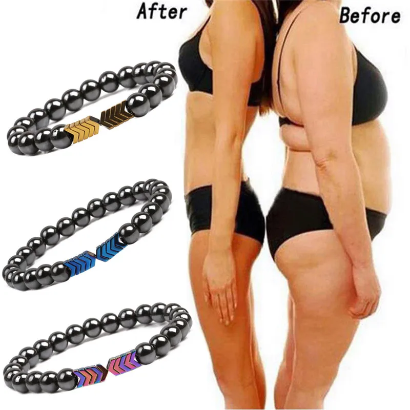 

Arrow Hematite Stone Bracelet Nature MagneticMatte Black Onyx Beads With Tiger Eye Strand Bracelet Buddha Jewelry Weight Loss