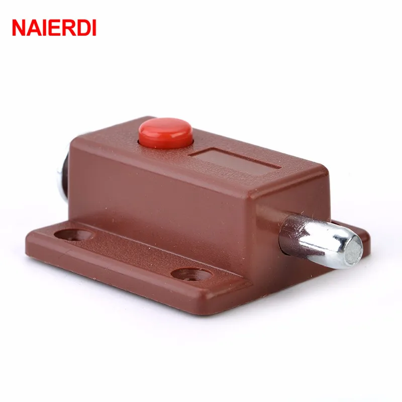 NAIERDI-7019 Automatic Furniture Bolt Door Window Cabinet Box Latch 53*35mm Drawer Cupboard Spring Lock Home Hardware