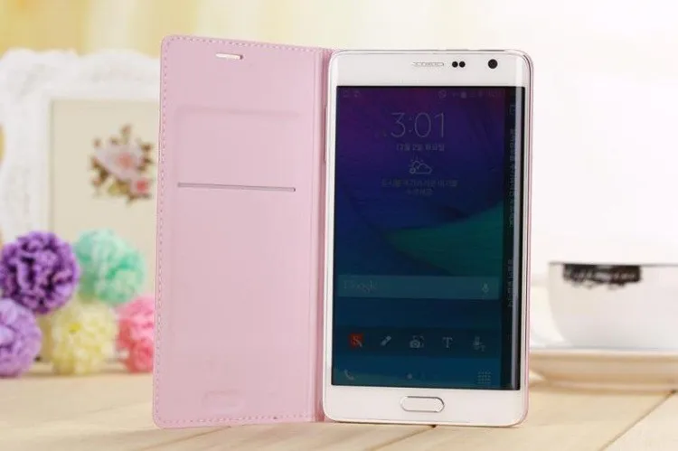 Slim Leather Wallet Case Flip Back Cover Battery Housing Carrying Bag With Card Holder Mask For Samsung Galaxy Note Edge N9150 kawaii samsung cases