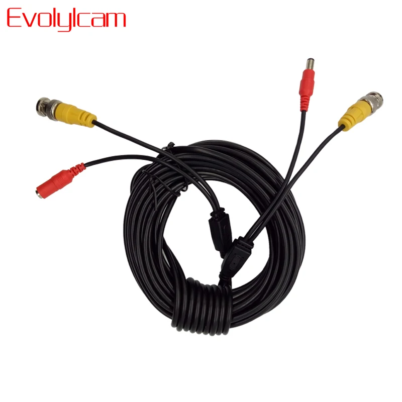 Evolylcam 16FT 5M BNC+DC Plug Cable For Analog AHD CVI CCTV Security Surveillance Camera DVR Kit System Video Power Accessories Evolylcam 16FT 5M BNC+DC Plug Cable For Analog AHD CVI CCTV Security Surveillance Camera DVR Kit System Video Power Accessories