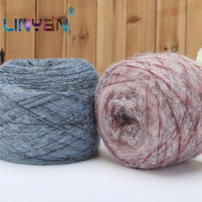 

250g /lot Flower colour woolen yarn Space dye mohair Hand knitting thread Sweater scarf yarn for knitting Fine mohair zl3361