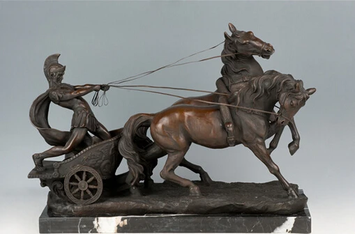 

Copper decoration Fine Buddha Brass Classical Bronze Sculpture Solider large statues and Collectibles Military Horse