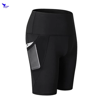 

Dry Fit High Waist Elasticity Yoga Shorts Mesh Pockets Sport Running Leggings Workout Jogging Tights Fitness Athletic Sportswear
