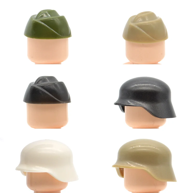 

10pcs/lot Military M35 Helmet WW2 Helmet Civilian Hat Part Building Blocks Toys for Children