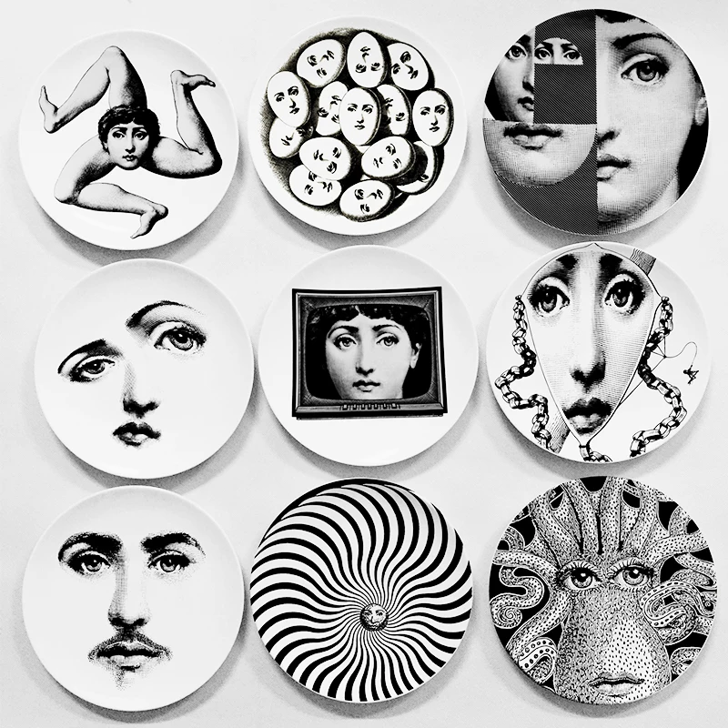 European Style 8 Inch porcelain hang dish decorative plate wall hanging