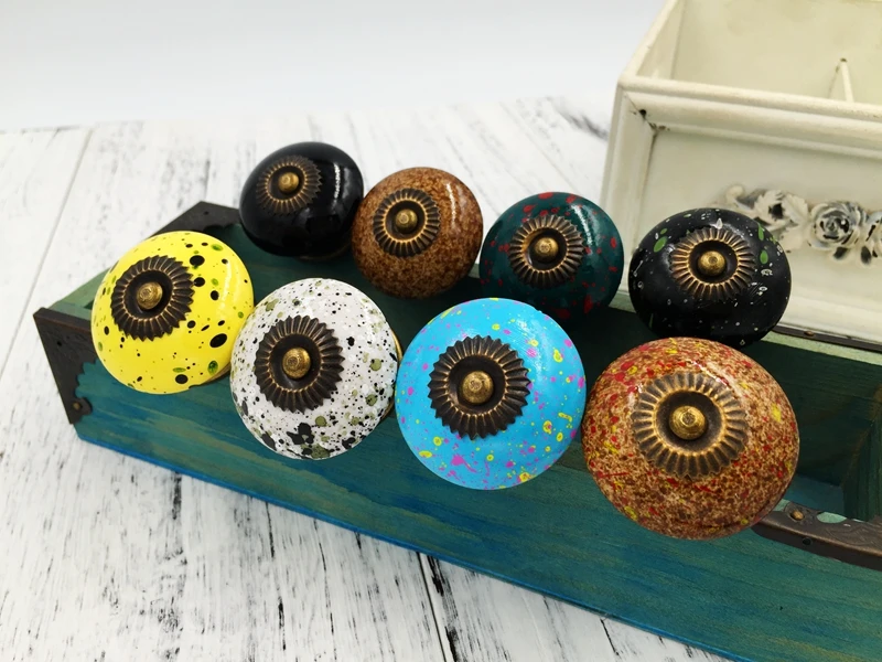 1x Colorful Acrylic Cabinet Knob Cupboard Closet Dresser Drawer Pull Knob Pull Flying Saucer Style Kitchen Furniture Handle white ceramic cabinet knob sunflower dresser drawer pull handle closet knob dia 28mm