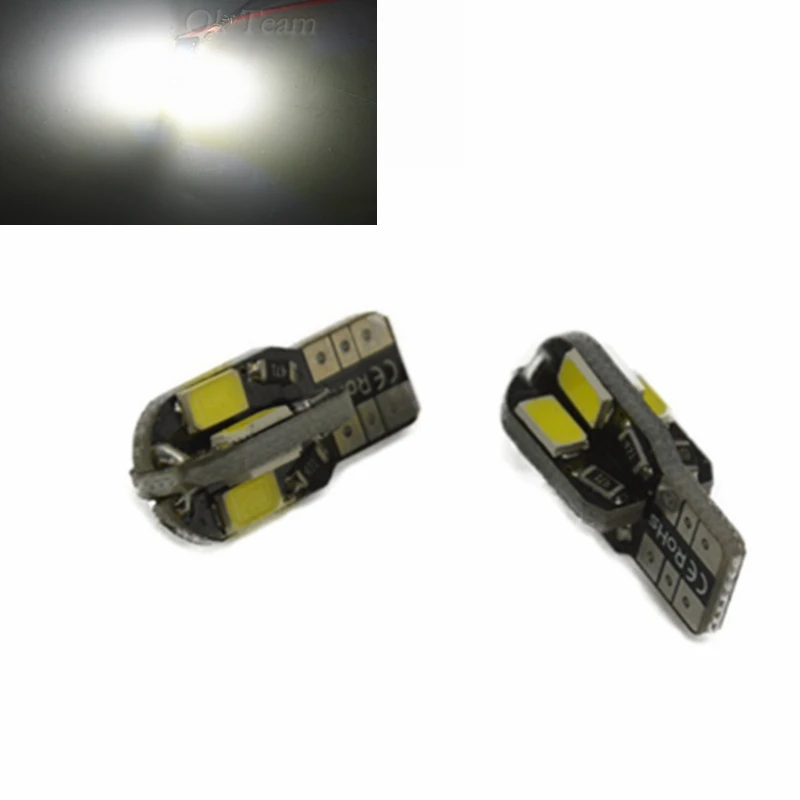 

Universal 10PCS Canbus T10 8smd 5630 5730 LED car Light Canbus NO OBC ERROR T10 W5W 194 SMD Led Bulb White Light bulb Wholesale