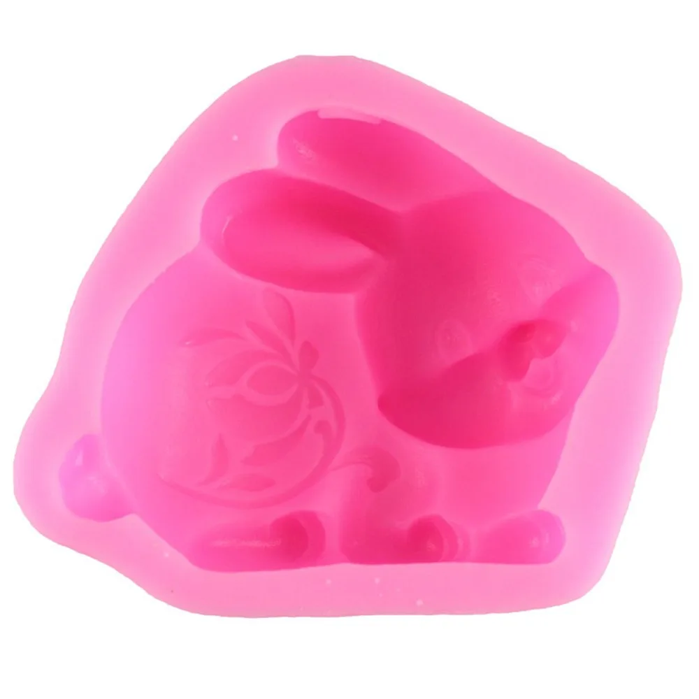 3D Пасхальный кролик животное Мыло плесень смолы глины свечи Шоколад силиконовый Формы для тортов Фондант торт украшение выпечки Инструменты Q083