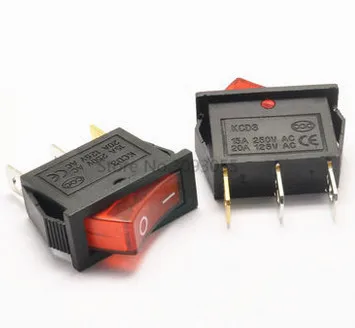 Ультратонкий клавишный переключатель KCD3 с крассветильник кой 10 шт.