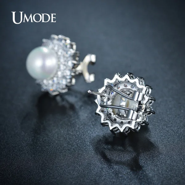 UMODE Elegant Synthetic Pearl Earrings for Women French Clip Stud Earrings Wedding Jewelry For Women Retro Brand Brincos UE0161B