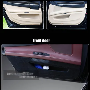 

4pcs Fabric Door Protection Mats Anti-kick Decorative Pads For BMW 7 Series 2009-2014