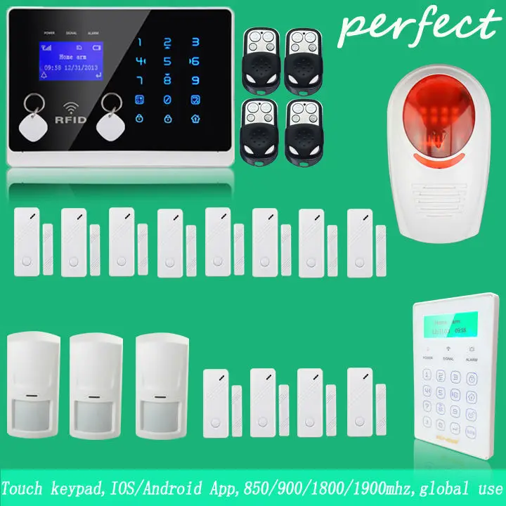 

iOS /Android Apps Supported ~ Smart Home Security GSM Alarm System Remote APP Control by SMS & Calling with wireless flash siren