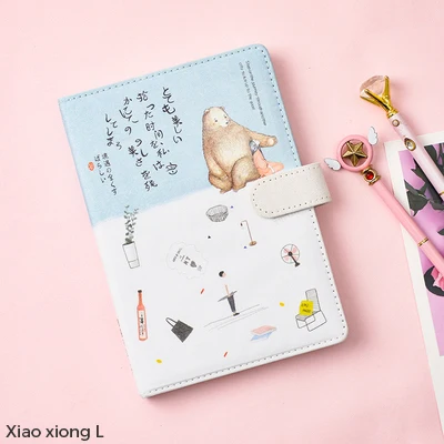 Xiao xiong L Kawaii тетрадь с животными милый планировщик красочный мультфильм Inners Мягкая Обложка Блокнот Дневник Школьные принадлежности для дня Bullet Journal - Цвет: Xiao xiong L