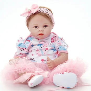 

55cm Baby Sleeping Dolls Silicone Reborn Doll For Girl and Boy Early Education Dolls Pink Princess Birthday Gift Kid's Toys