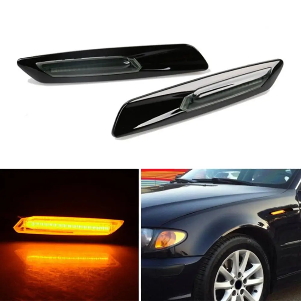 

New 2pcs Waterproof LED Side Marker Light Free OE Socket Smoker Lens Low Power Consumption For BMW 1 Series 3 Series 5 Series