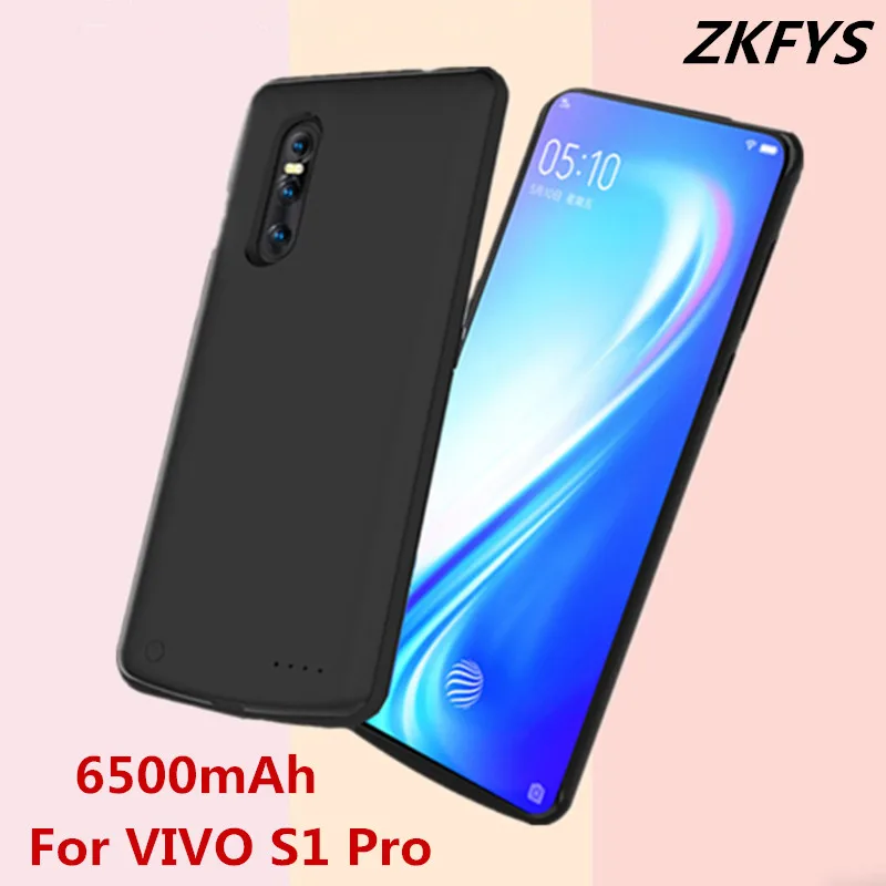 Портативное зарядное устройство Крышка для Vivo S1 Pro высококачественный корпус питания 6500 мАч Внешний внешний смарт-Аккумулятор Чехол-аккумулятор