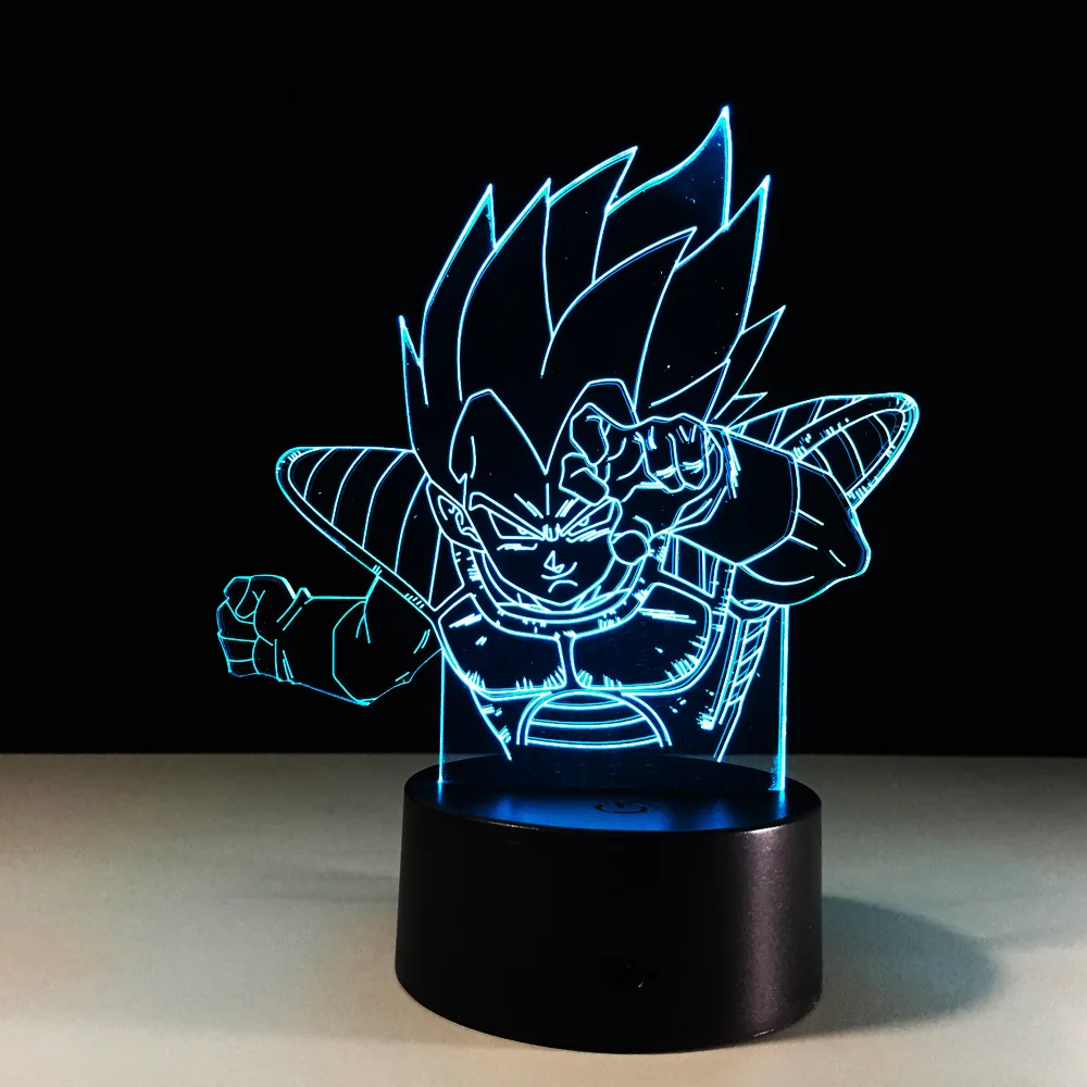 Dragon Ball Гоку 3D Иллюзия Настольный светильник 7 цветов ночник мальчиков Игрушки Подарки с USB Мощность Сенсорный пульт Сенсор свет