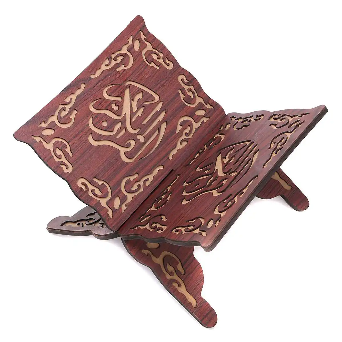 3 цвета мусульманский Коран деревянный держатель для книг декоративная полка съемный Рамадан Бог Исламский подарок ручной работы дерево украшение в виде книги - Цвет: Темно-зеленый