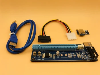 

Top Quality USB3.0 PCI Express Cable PCIE 1X to 16X Riser Card Extender SATA 15 Pin to 4 Pin IDE Power Supply for bitcoin Mining