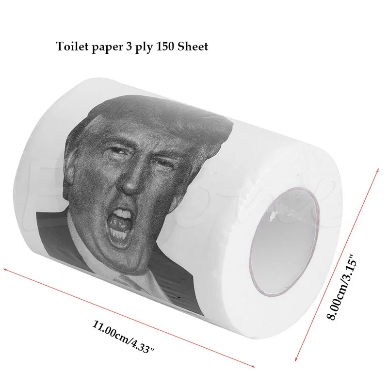 Горячие Дональд Трамп улыбка 3ply 150 листов Туалет Бумага Roll забавная Шуточный Подарок