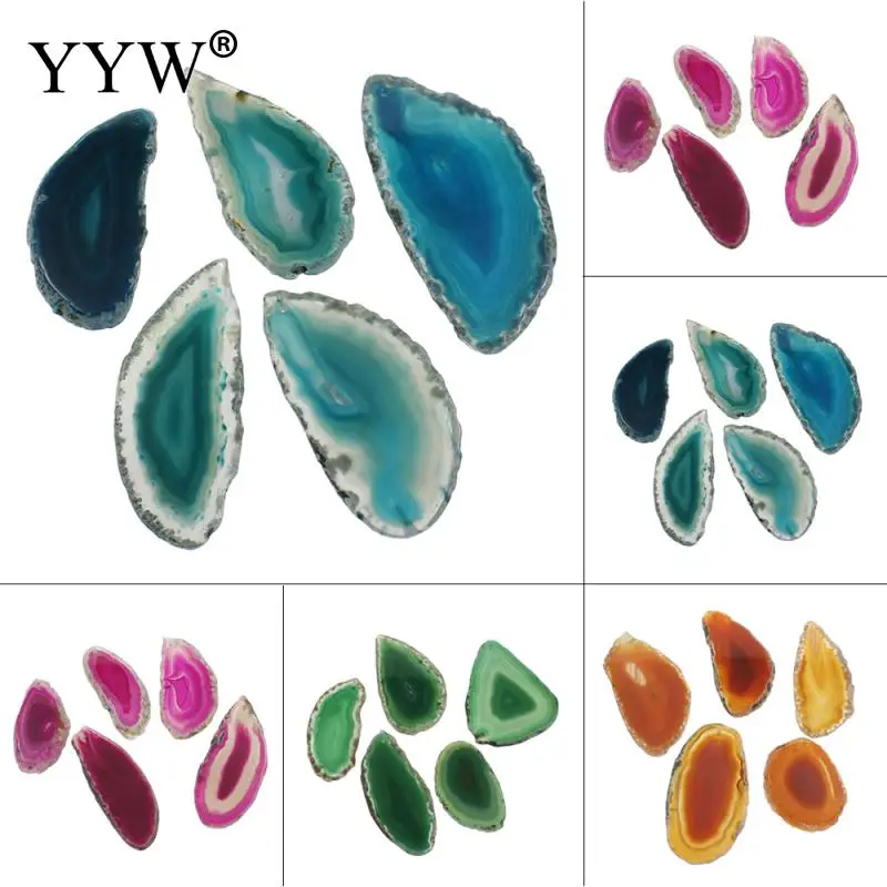 

Lace agate onyx Pendants Wholesale jewelry natural stone multi colors Irregular Open Agates Geode Druzy Connectors Jewelry