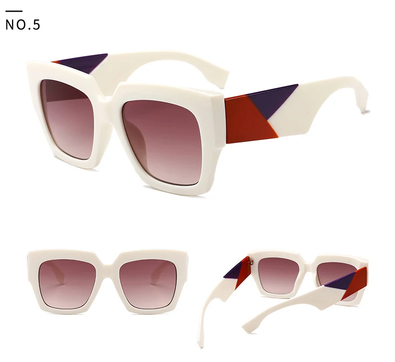 Роскошные женские солнцезащитные очки с Большой рамкой, градиентные UV400, сексуальные женские солнцезащитные очки с подошвой, модные стильные солнцезащитные очки для женщин - Цвет линз: 0263 C5