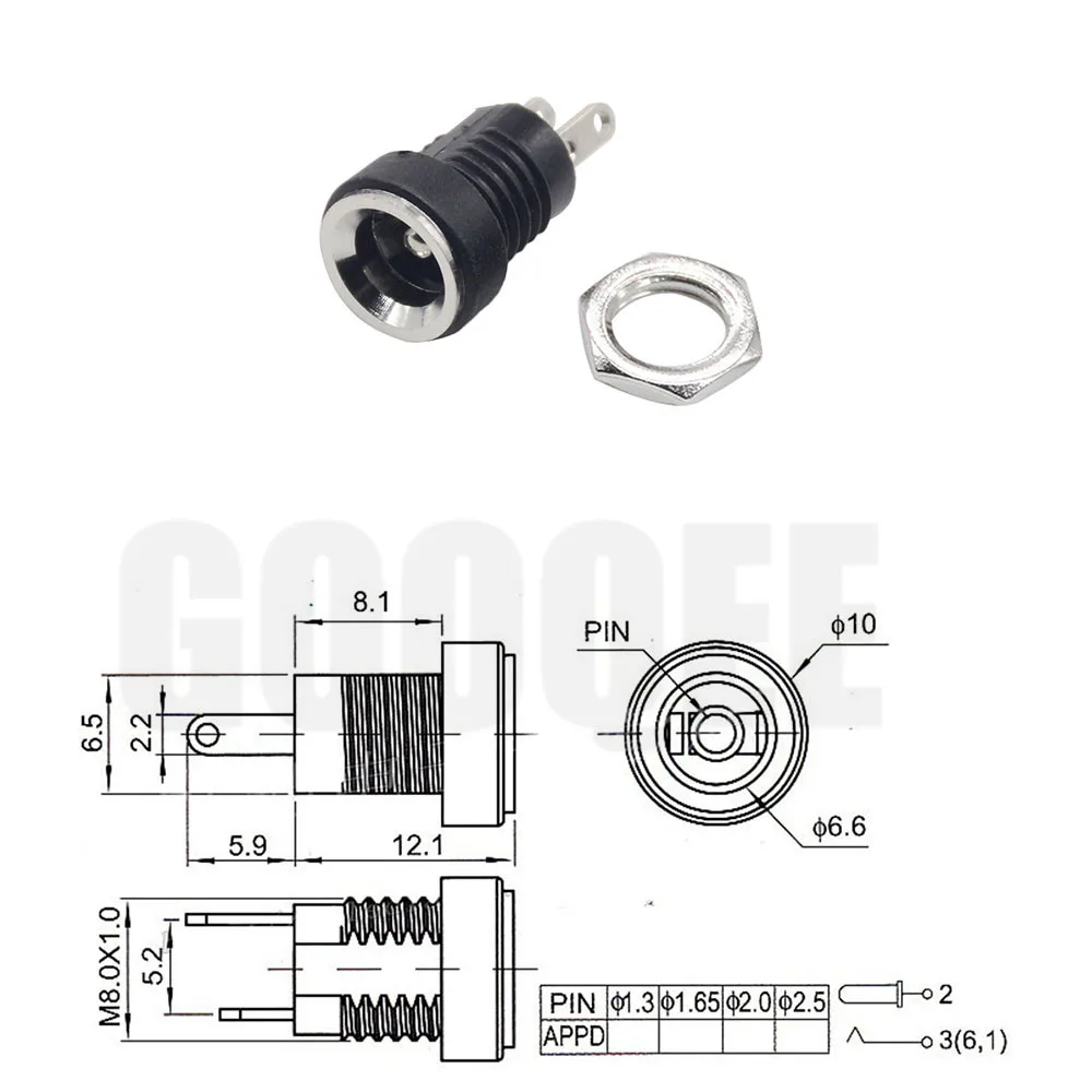 5/10 шт. 3A 12V DC Питание разъем Женский Панель крепление Разъем 5,5 мм 2,1 мм переходник 2 типы терминалов 5,5*2,1