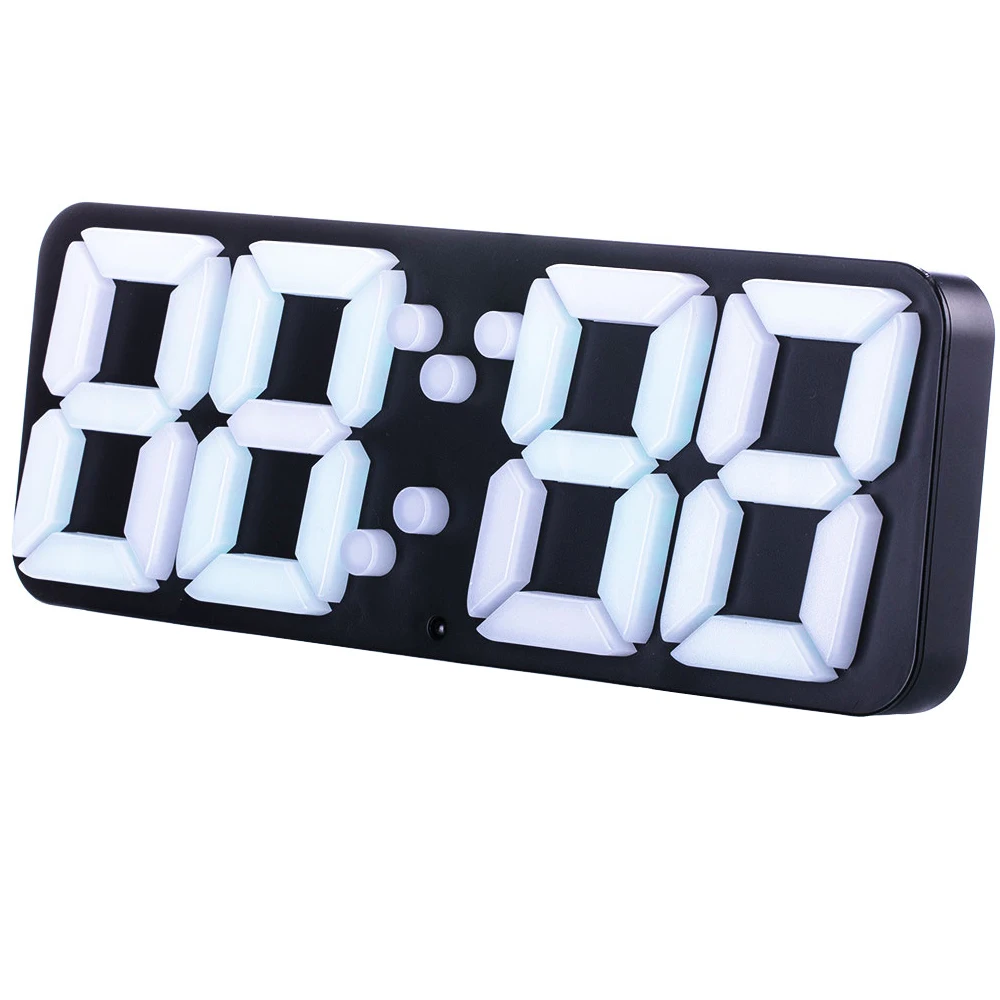

3D Wireless Remote Digital Wall Alarm Clock, with 115 Color Variations of LED Digital, 3 Levels of Brightness to Adjust