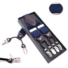 Новые европейские и американские взрослые мужские жаккардовые ремни с 6 зажимами плюс длинные с зажимом на ремешке мужские высококачественные Висячие брюки