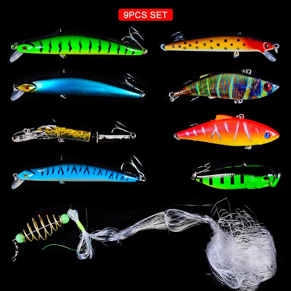 3 10 шт. набор рыболовных приманок Topwater Pencil Bass Bait Искусственный твердый воблер с