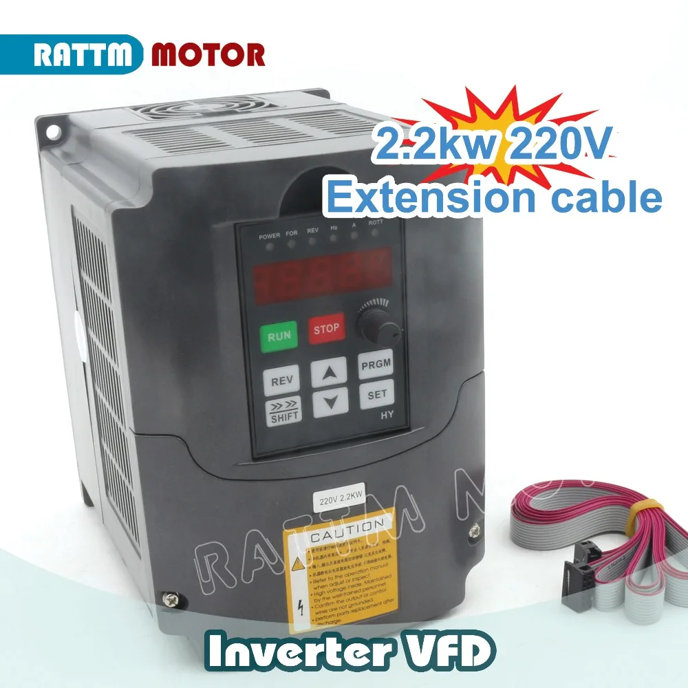 

Ukraine Ship!! 2.2KW 220V 3HP Variable Frequency VFD Inverter Output 3 phase 400Hz 10A &Extension cable/control panel box