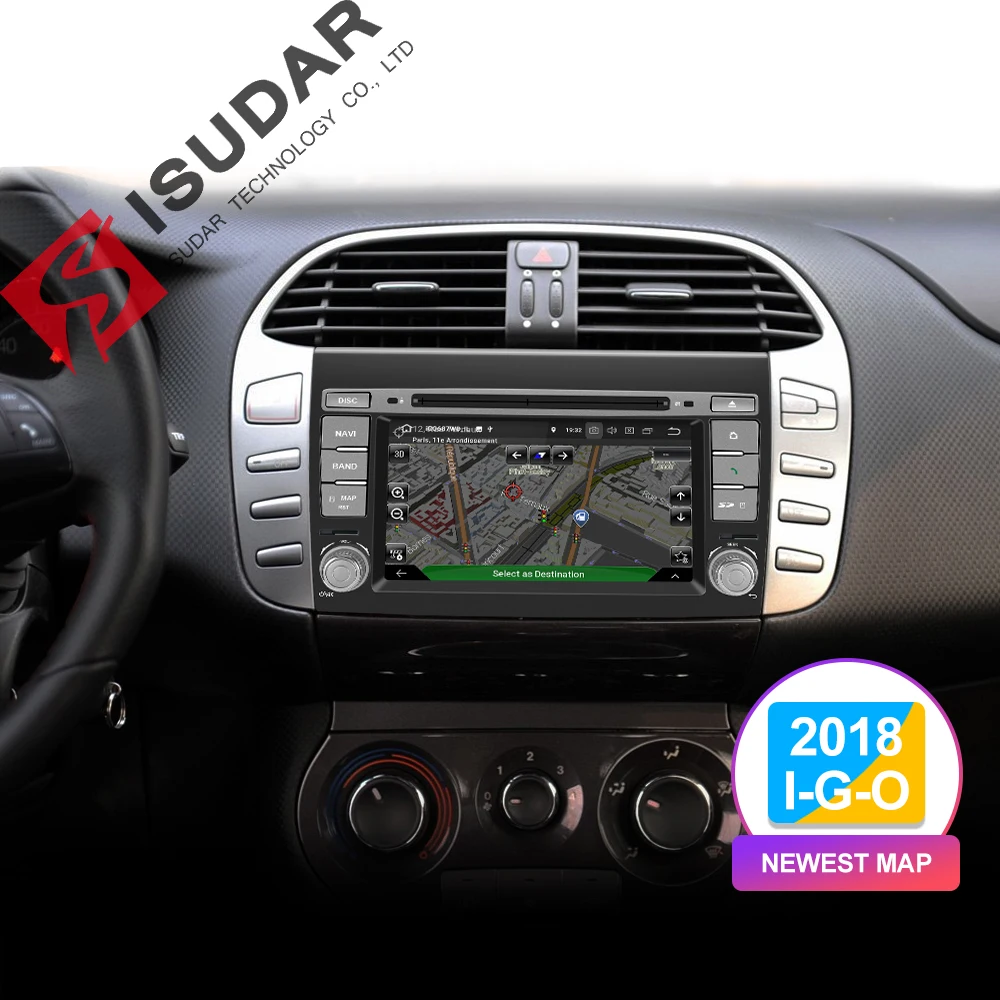 Isudar 2 Din Android 9 Автомобильный мультимедийный плеер для Fiat/Bravo 2007 2008 2009 2010 2011 2012 DVD помощи при парковке gps радио 2 Гб Оперативная память DSP