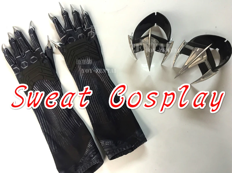 

High Quality Black Panther Claw Gloves & Arm bracelets Superhero Paw Captain America Civil War Cosplay Weapon Props For Adult