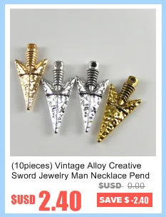 10PCS Vintage Cool Sword Pendants AU37018 Antique Vintage Style Bronze Tone Alloy Cool Arrow Head Pendant Charm Hot sale