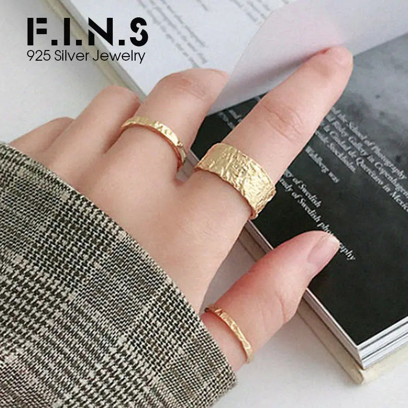 Женское кольцо с неровными манжетами F.I.N.S тонкое широкими штабелируемыми
