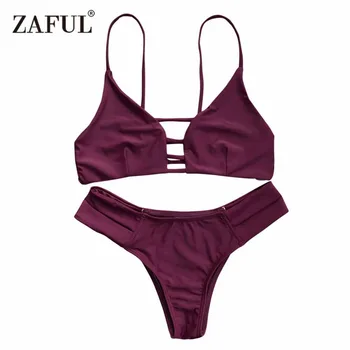 

ZAFUL 2019 Woman Bikinis Sexy Bandage Swimsuit Swimwear Halter Brazilian Bikini Beach Bathing Suits Biquini Maillot De Bain