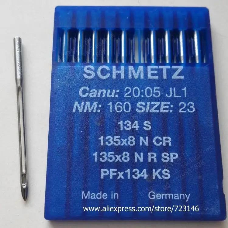 10 SINGER 20U SCHMETZ Швейные иглы для кожаных машин 134 S PFx134 KS 34 S(134LR), PF* 134 Размер#9#14#10#22#16#23#22 PFAFF