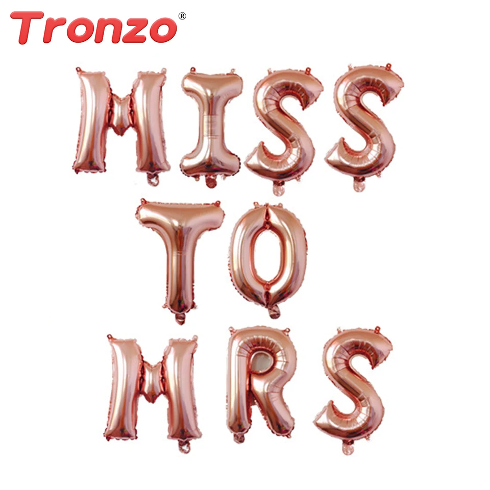 Tronzo розовое золото Miss To Mrs надпись шарики для свадебного украшения буквы Bride to be