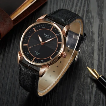 

YAZOLE Mens Watch Top Brand Luxury erkek kol saat Watches Wristwatch Waterproof Leather Roman Men's Watch Male Clock relojes